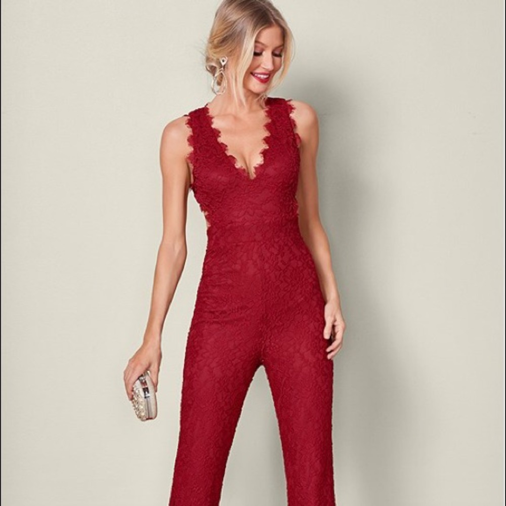 Venus red dressy jumpsuit